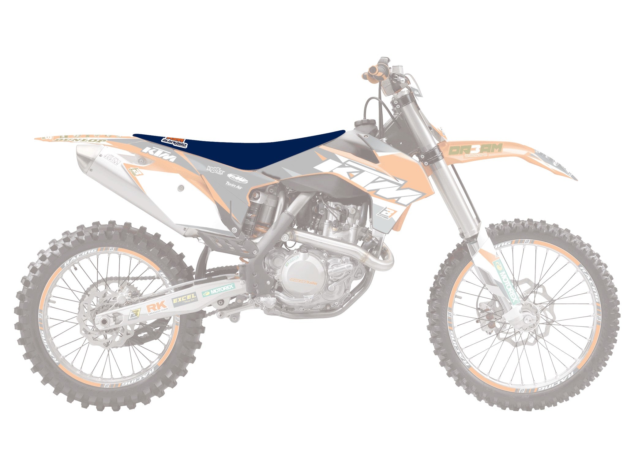 11-15 SX/SXF 12-16 EXC KTM BLUE MOON SEAT COVER BLACKBIRD 1521/01