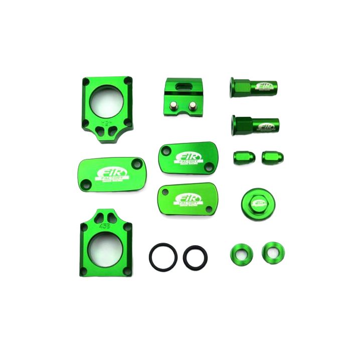 12PC BLING KIT KAWASAKI 250/450, FIR CPK-203, CNC ALLOY, AXLE BLOCK, CAPS, TYRE NUT