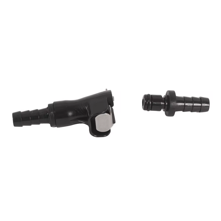 FUEL LINE QUICK DISCONNECT 1/4 6mm DUAL SHUT OFF BLACK