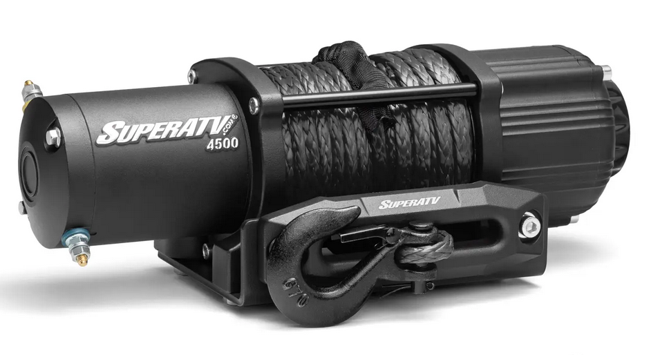 12V WINCH 2 TON 2,000KG, ATV/UTV, SYNTHETIC ROPE, 4 BOLT, SUPERATV WN-4500