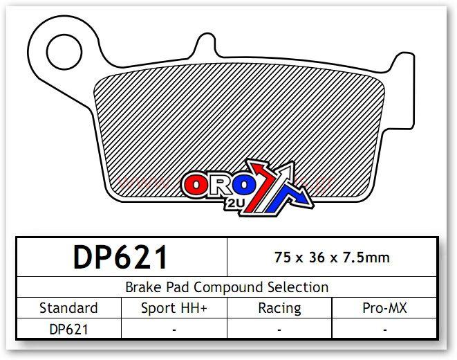BRAKE PADS SINTERED DP BRAKES, Premium Sintered FA131/2 DP621, 39-131/2