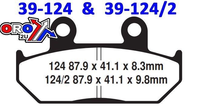 BRAKE PADS SINTERED DP BRAKES, DP116Premium 41-116.H.DP, 39-124/2