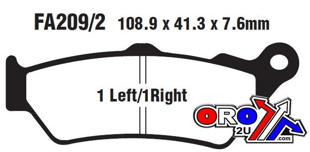 BRAKE PADS FA209/2 EBC, EBC FA209/2