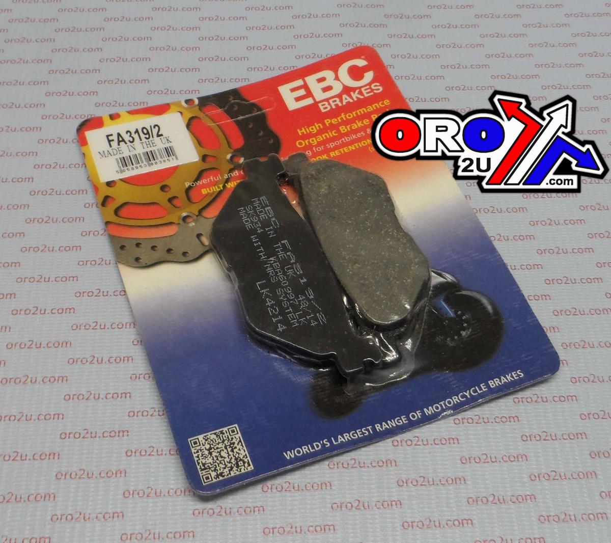 BRAKE PADS FA319/2 EBC, EBC FA319/2, THICKNESS 9.5mm