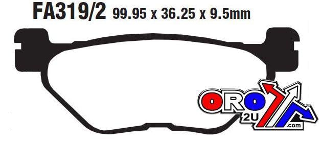 BRAKE PADS FA319/2 EBC, EBC FA319/2, THICKNESS 9.5mm