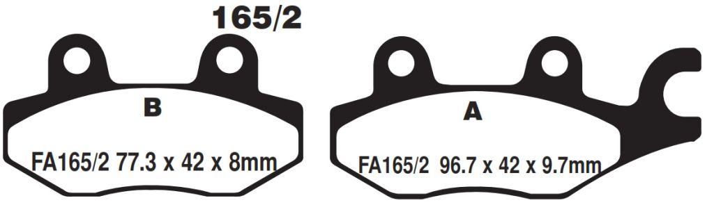 BRAKE PADS SEMI-METAL, KYOTO S1085A (FA165/2)