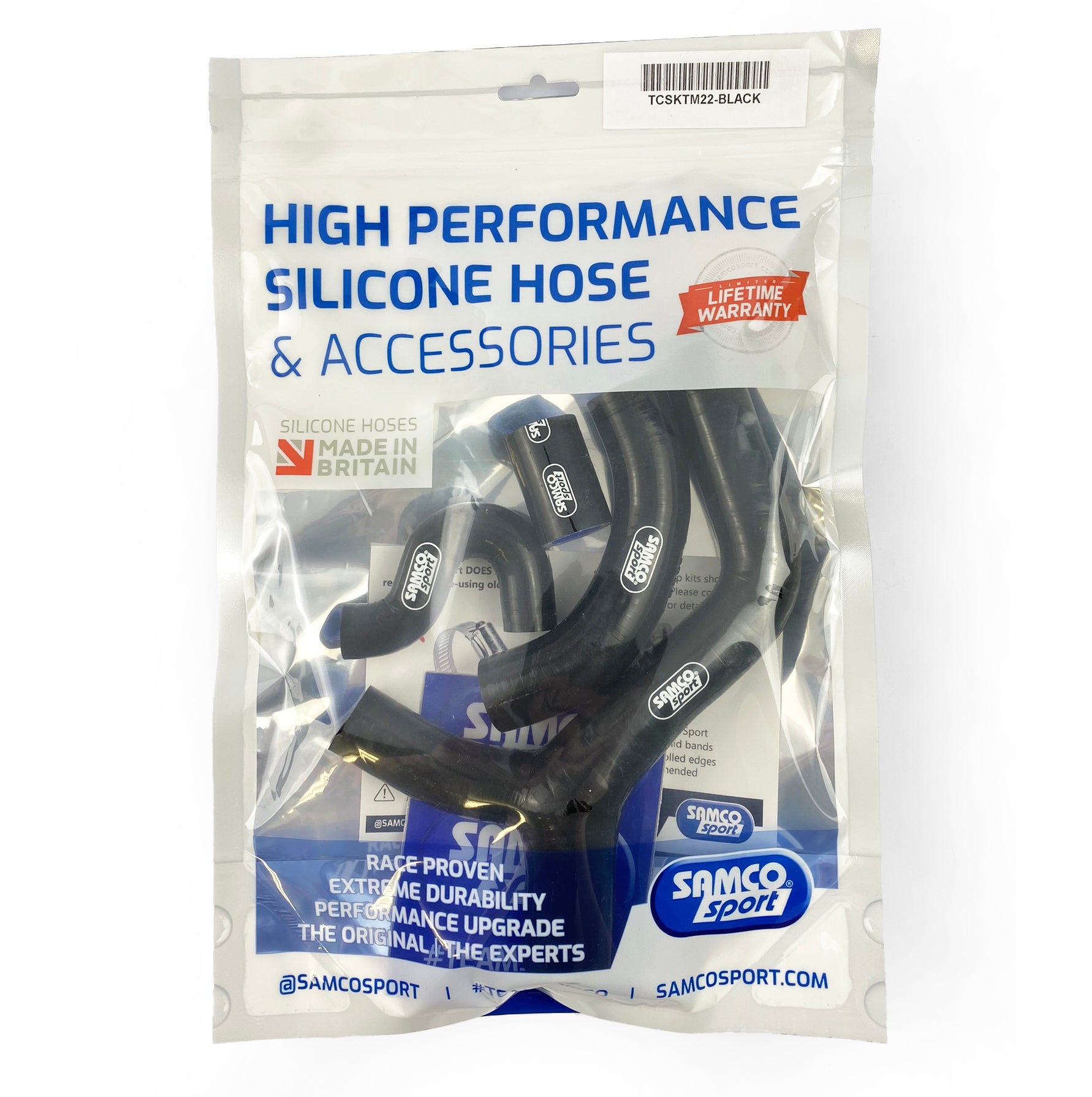 SAMCO HOSE KIT KTM, 4 PIECE KIT, BLACK, KTM-22 BK