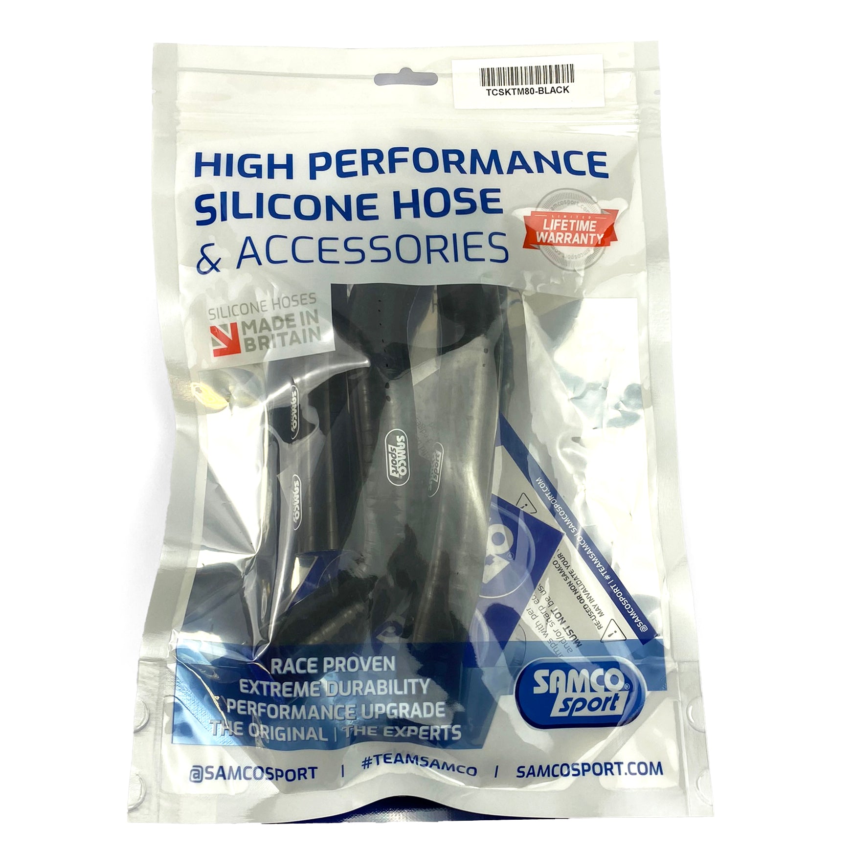 SAMCO HOSE KIT KTM THERMOSTAT BYPASS, 3 PIECE KIT, BLACK, KTM-80 BK