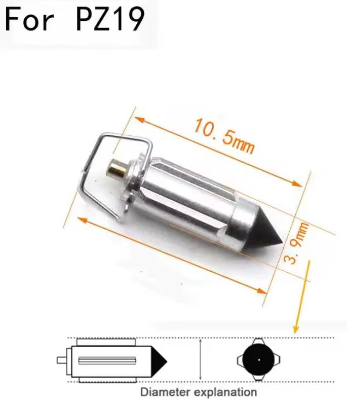 Valve Needle PZ19 [Sold Each] Keihin Carburetor Repair Part 50CC 70CC 90CC 110CC Engine 19mm Honda CT90 CT110 Trail ATC70 ATC90 ATC110 TRX90 TRX125 Kawasaki KFX 50 70 90 110