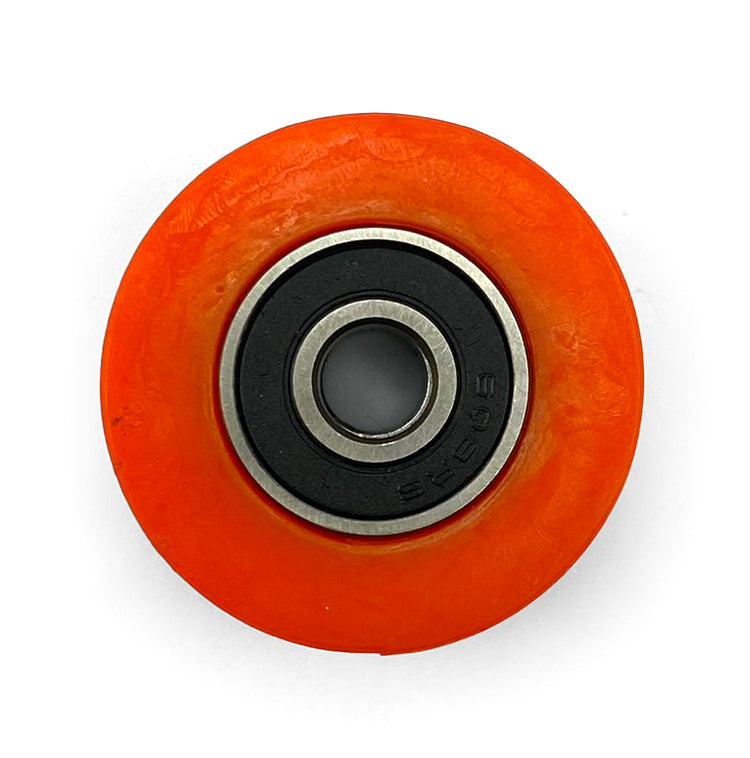 CHAIN ROLLER 8x35mm, RUBBER SEALED BEARINGS ORANGE HOLE 8mm