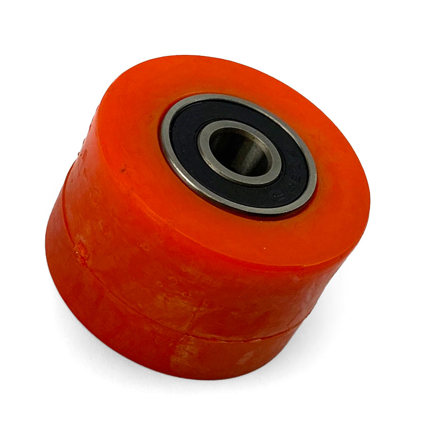 CHAIN ROLLER 8x35mm, RUBBER SEALED BEARINGS ORANGE HOLE 8mm