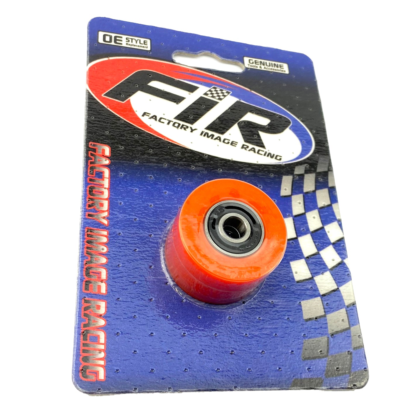 CHAIN ROLLER 8x35mm, RUBBER SEALED BEARINGS ORANGE HOLE 8mm