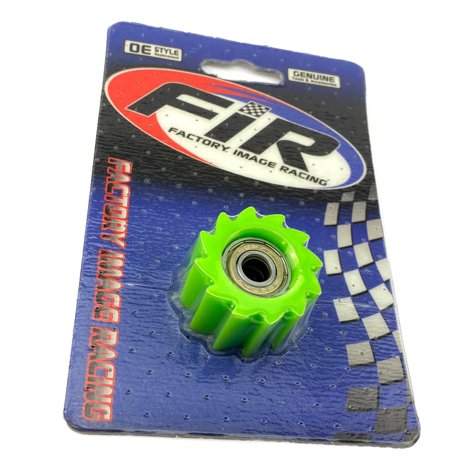 CHAIN ROLLER GREEN IDxODxW 8x38x23, 38mm OD 8mm ID / SPROCKETED