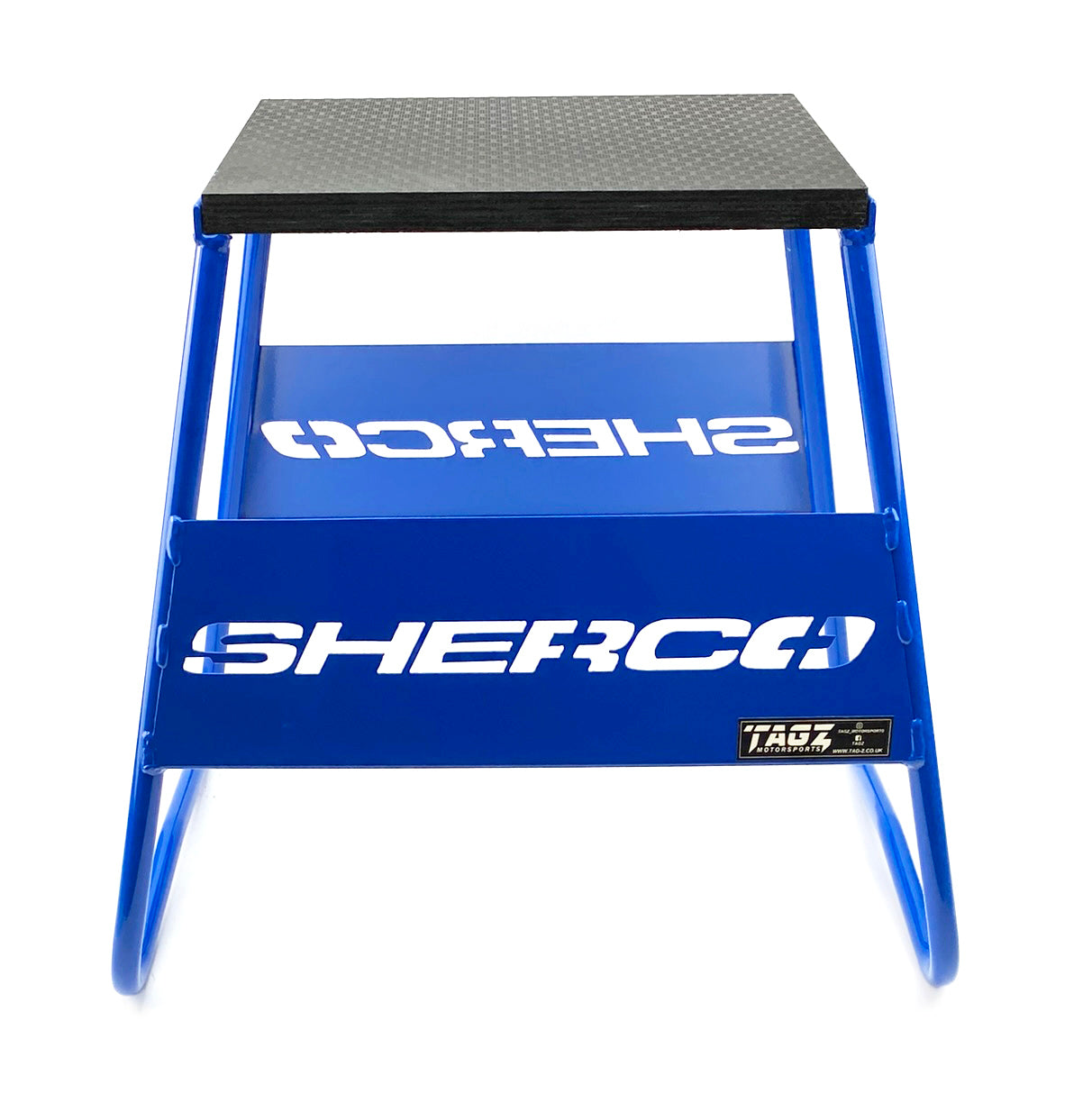 STAND 440 BLUE SHERCO LOGO, MX LOGO STAND, SHOW ROOM STAND