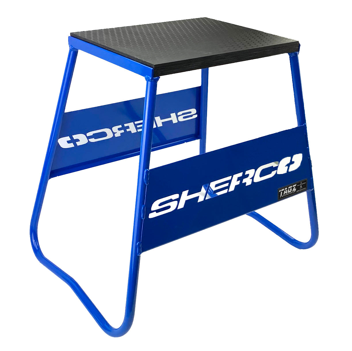 STAND 440 BLUE SHERCO LOGO, MX LOGO STAND, SHOW ROOM STAND