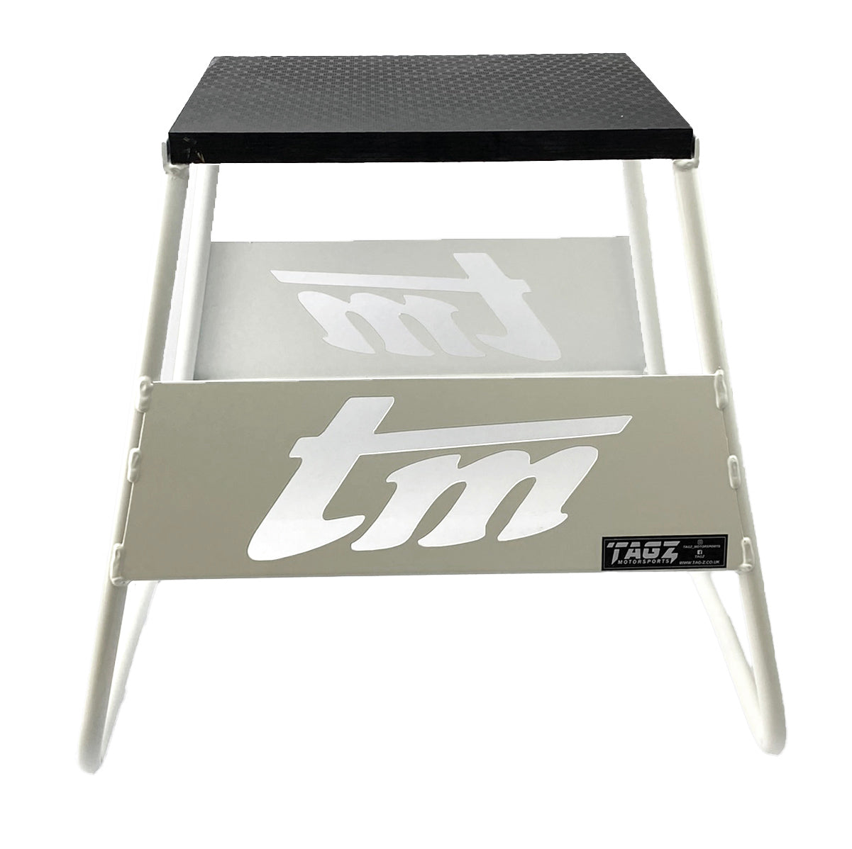 STAND 440 WHITE TM LOGO, MX LOGO STAND, SHOW ROOM STAND