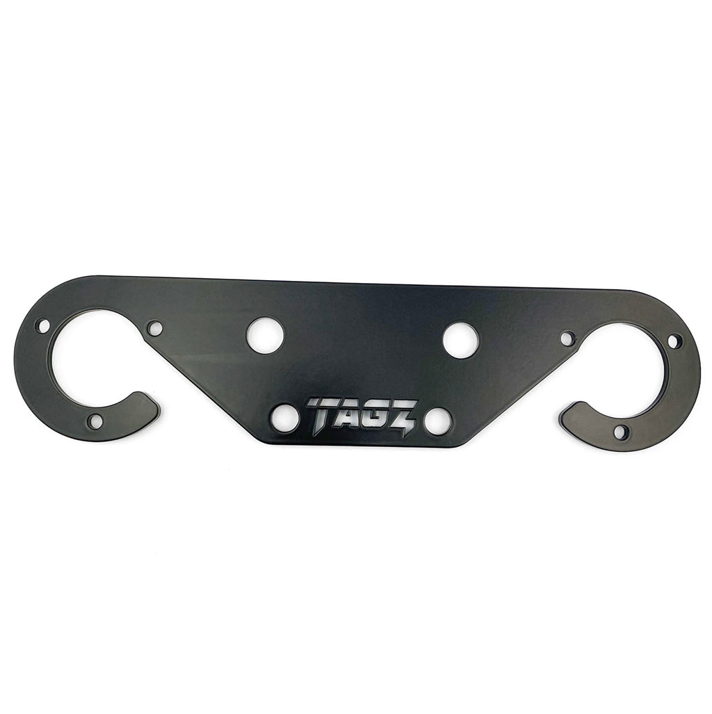 HEAVY DUTY TOW BAR BUMPER TWIN SOCKET PLATE BLACK
