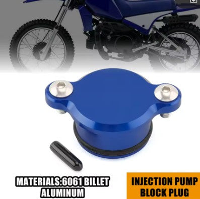 Block Off Plug Oil Injection PumpYamaha PW50 PW80 Y-Zinger 1991-2024 6061 Billet Aluminum Blue CNC