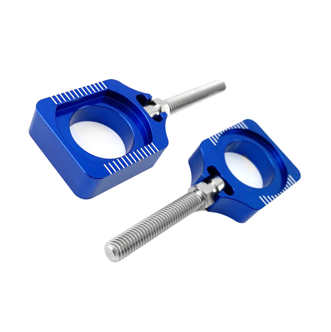 AXLE BLOCKS & ADJUSTER YZF, BLUE, FIR -