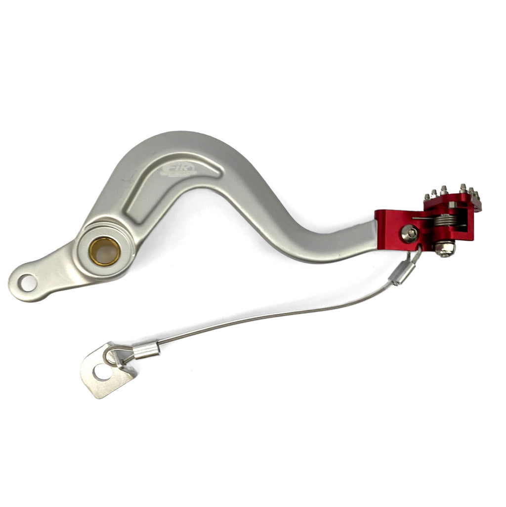 BRAKE PEDAL 00-13 GASGAS 4T, SILVER WITH RED TIP, FIR BRAND ASB-088F
