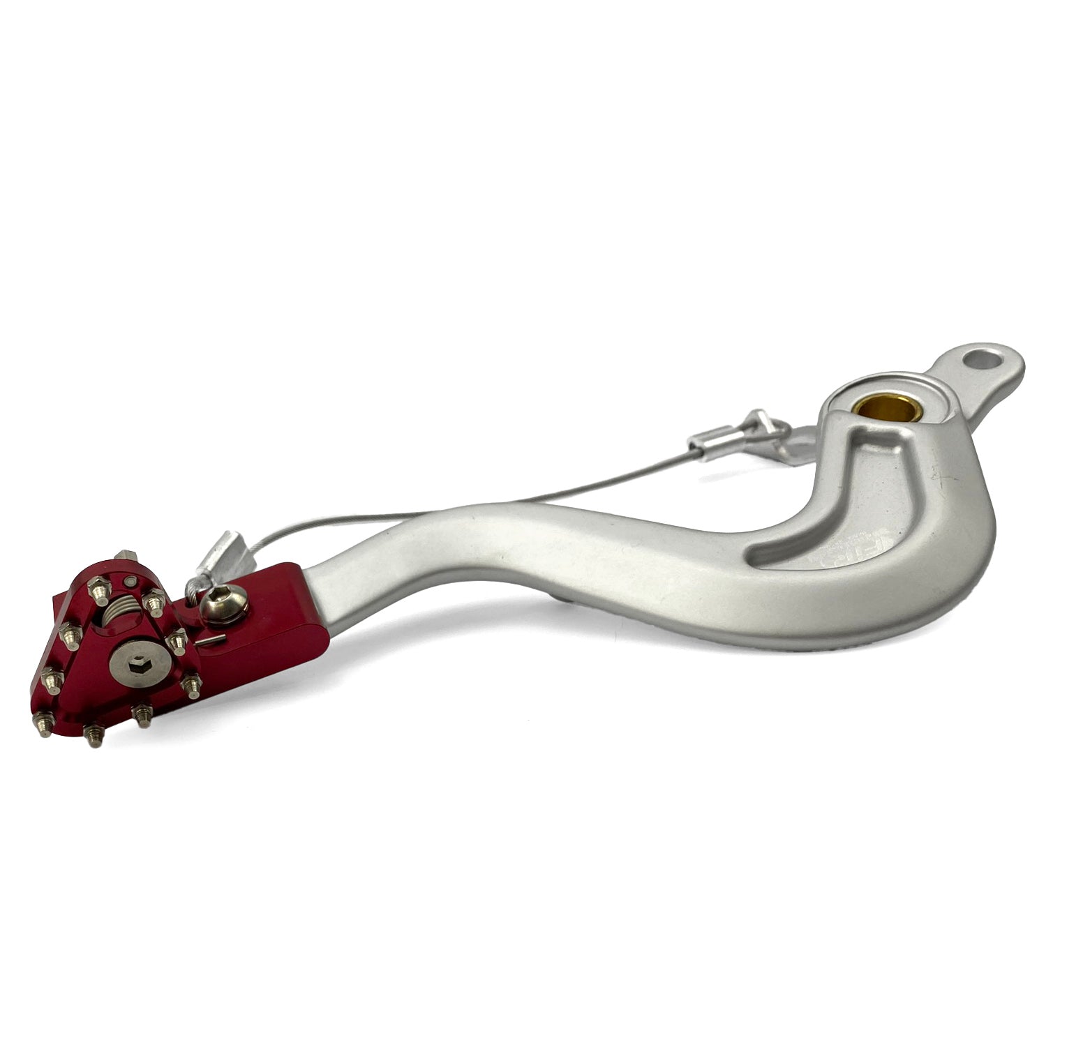 BRAKE PEDAL 00-13 GASGAS 4T, SILVER WITH RED TIP, FIR BRAND ASB-088F