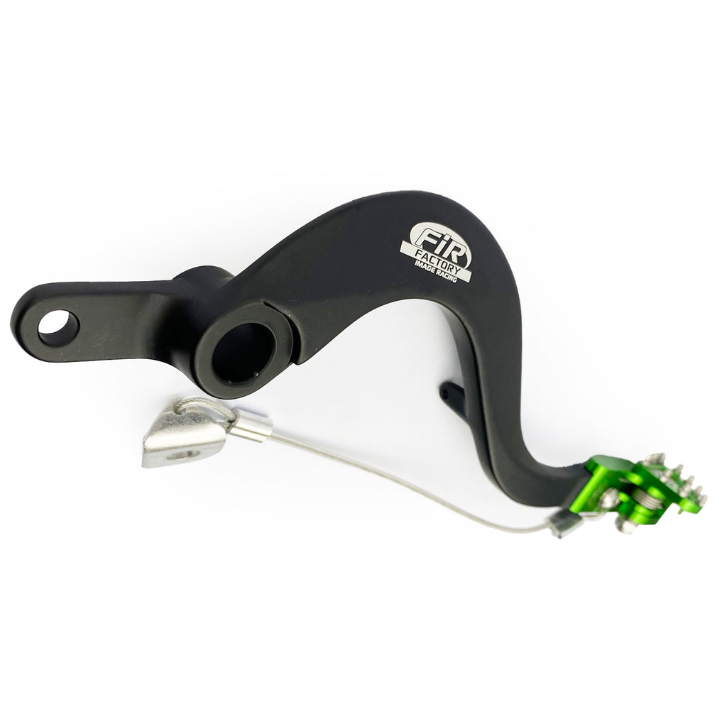 BRAKE PEDAL KAWASAKI KX 250 450, FIR,13236-0838, BLACK, GREEN FOLDING TIP