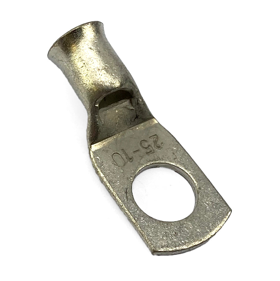 EACH 10mm RING TERMINAL COPPER 25mm2, TO SUIT CABLE OD 5.6mm