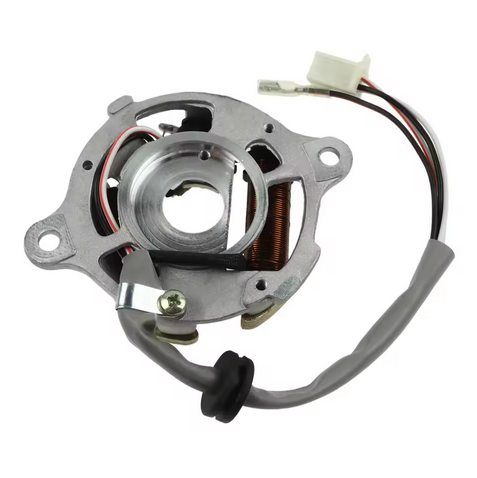 STATOR COIL YAMAHA PW50 4 WIRE [SQUARE BLOCK CONNECTOR 3 PINS USED + SINGLE WIRE FEMAL BULLET]