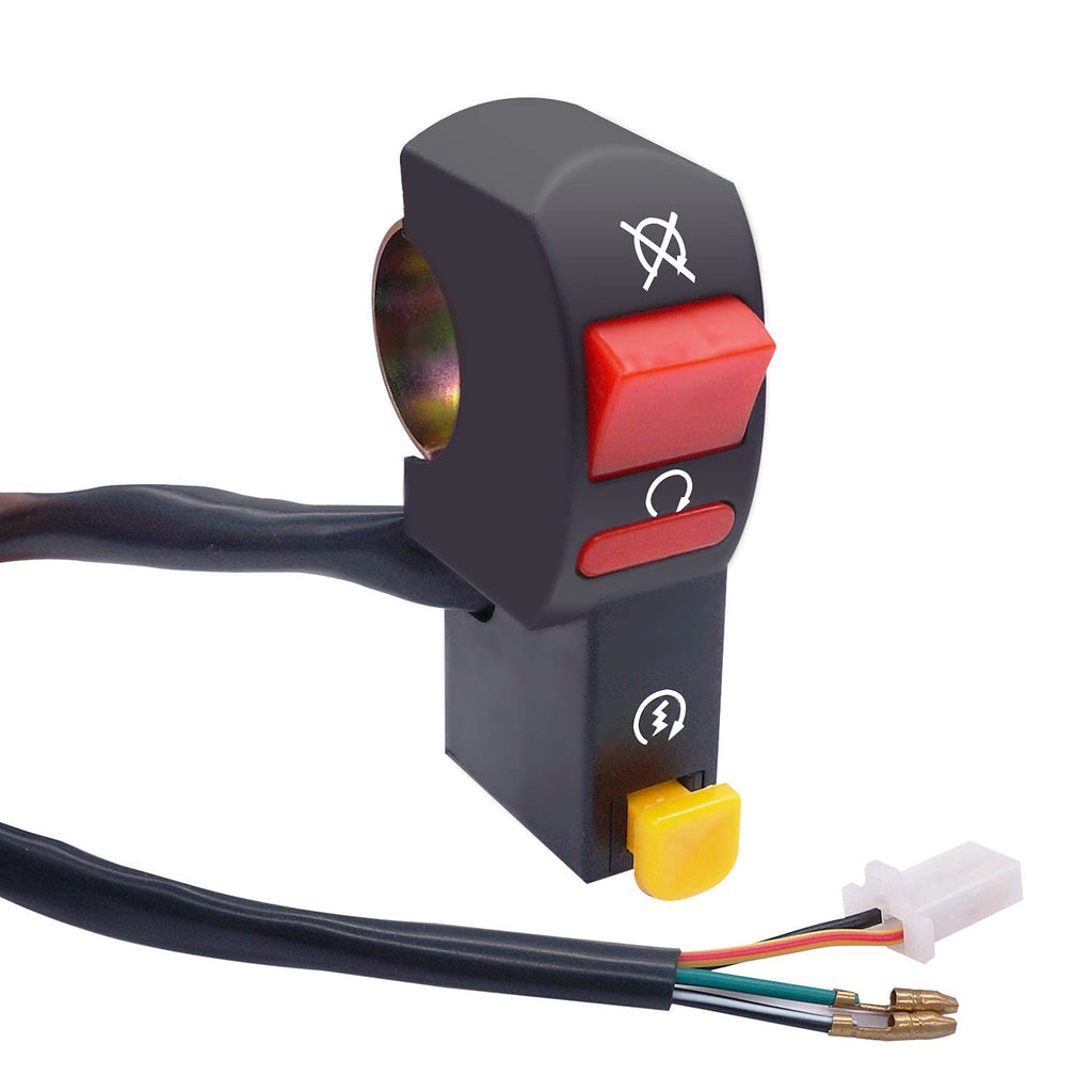 SWITCH 22mm 7/8 HANDLEBAR START STOP KILL PUSH BUTTON UNIVERSAL FITMENT