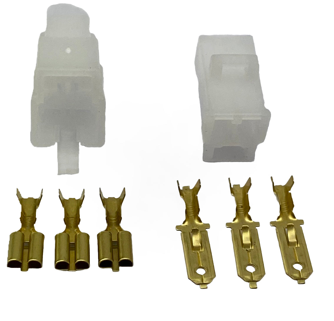 3 PIN WAY ELECTRICAL CONNECTOR BLOCK KIT (MALE & FEMALE) - 2.5mm WIRE
