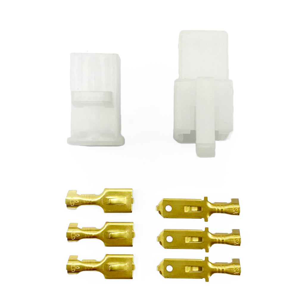 3 PIN WAY ELECTRICAL CONNECTOR BLOCK KIT (MALE & FEMALE) - 2.5mm WIRE