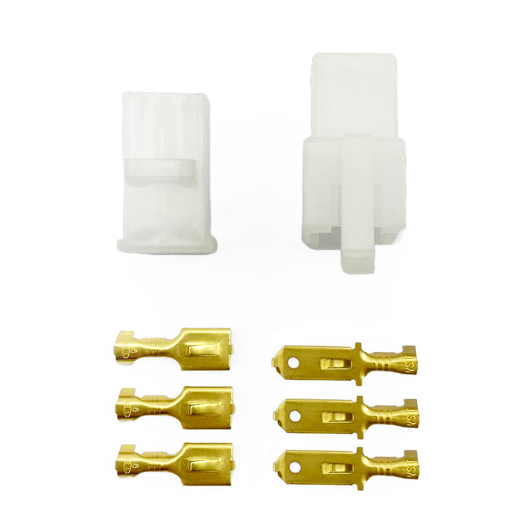 3 PIN WAY ELECTRICAL CONNECTOR BLOCK KIT (MALE & FEMALE) - 2.5mm WIRE