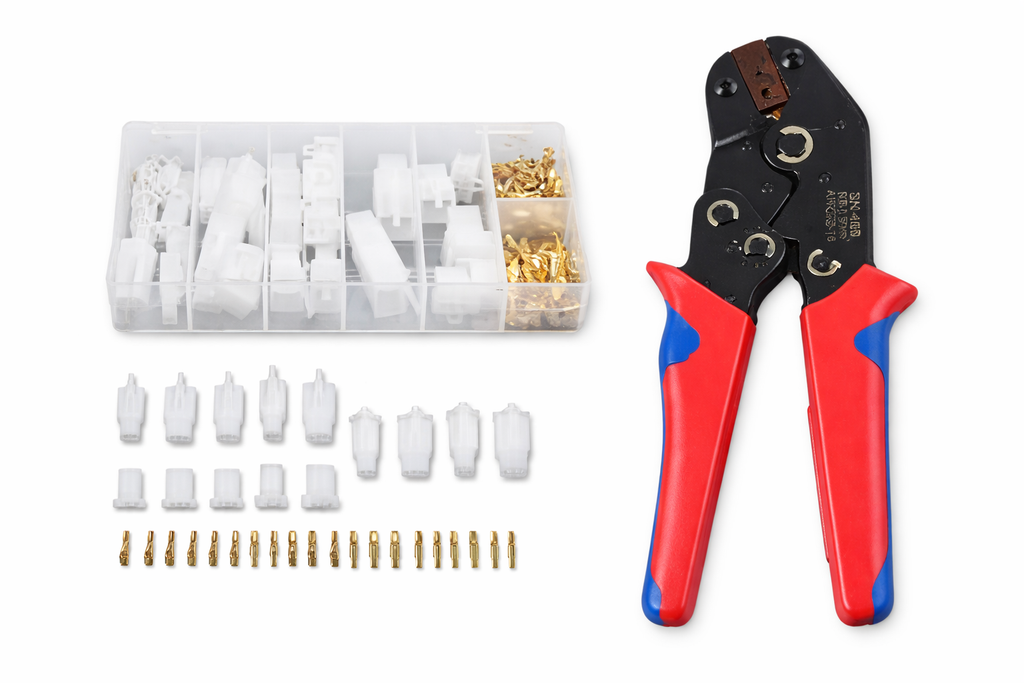 ELECTRICAL CONNECTOR BLOCK KIT + TOOL 200Pcs 2.8mm 2 3 4 6 PIN BLOCKS