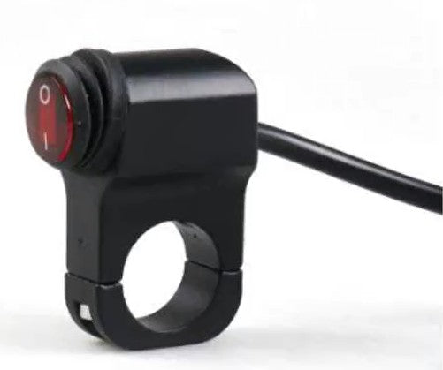 HANDLEBAR SWITCH 22mm LIGHTS ON OFF WATERPROOF RED