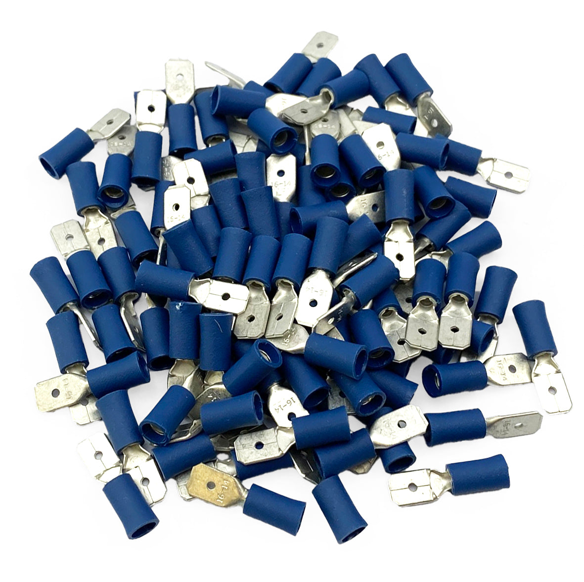 TERMINAL BLUE SPADE MALE PK100, PACK OF 100 / T6.3mm