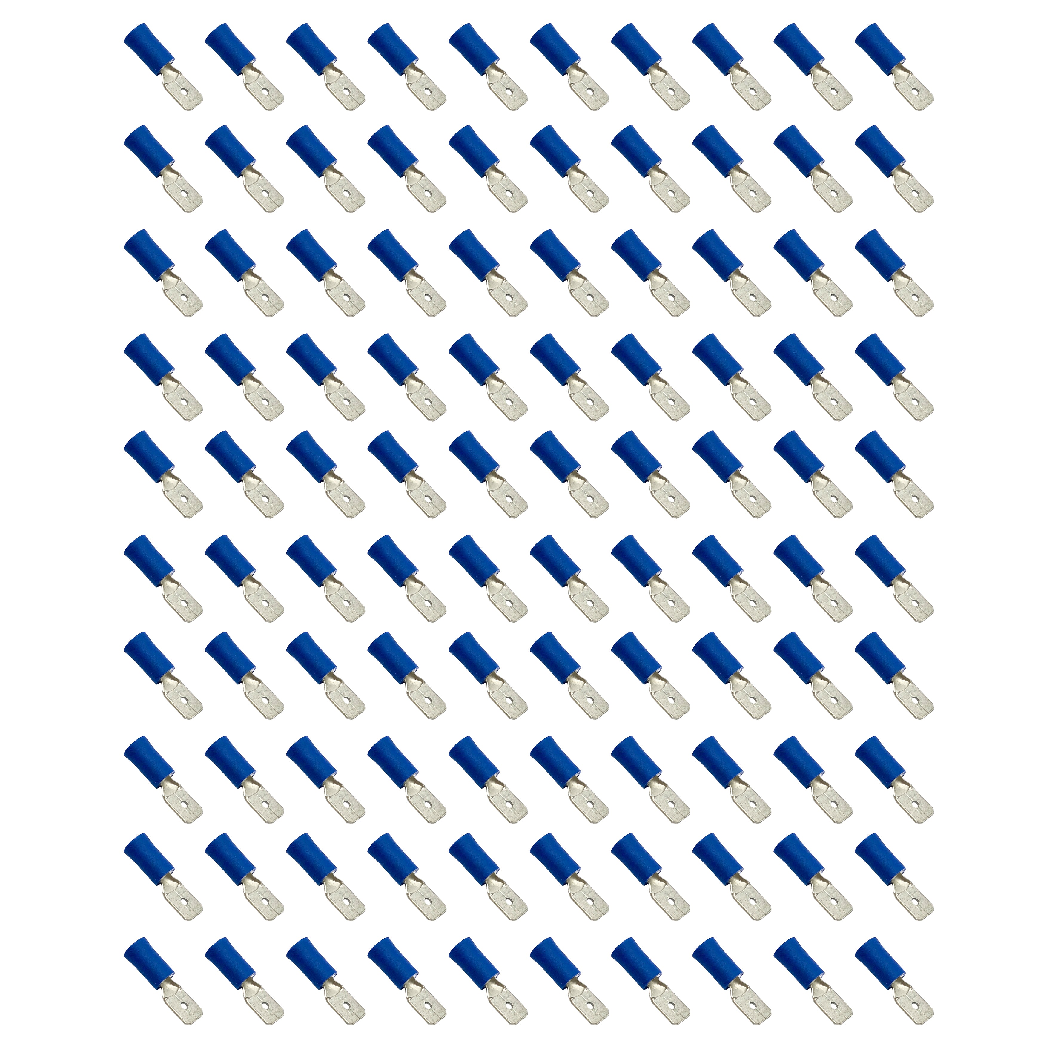 TERMINAL BLUE SPADE MALE PK100, PACK OF 100 / T6.3mm