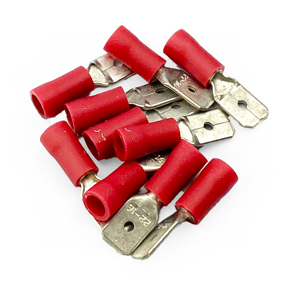 TERMINAL RED SPADE MALEPK10, PACK OF 10 / T6.3mm