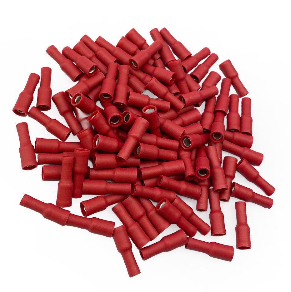 TERMINAL RED FEMALE BULLET M4, PACK OF 100