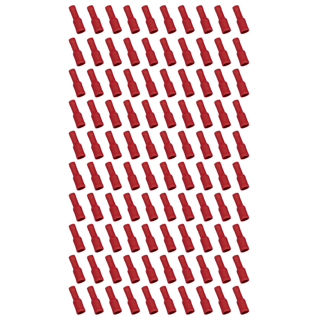 TERMINAL RED FEMALE BULLET M4, PACK OF 100