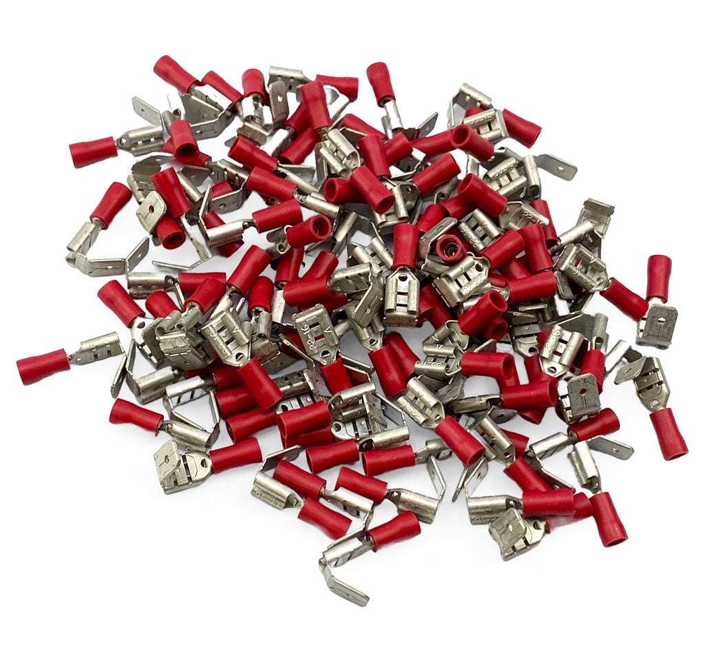 TERMINAL RED PIGGY BACK SPADE, PACK OF 100 / WT55