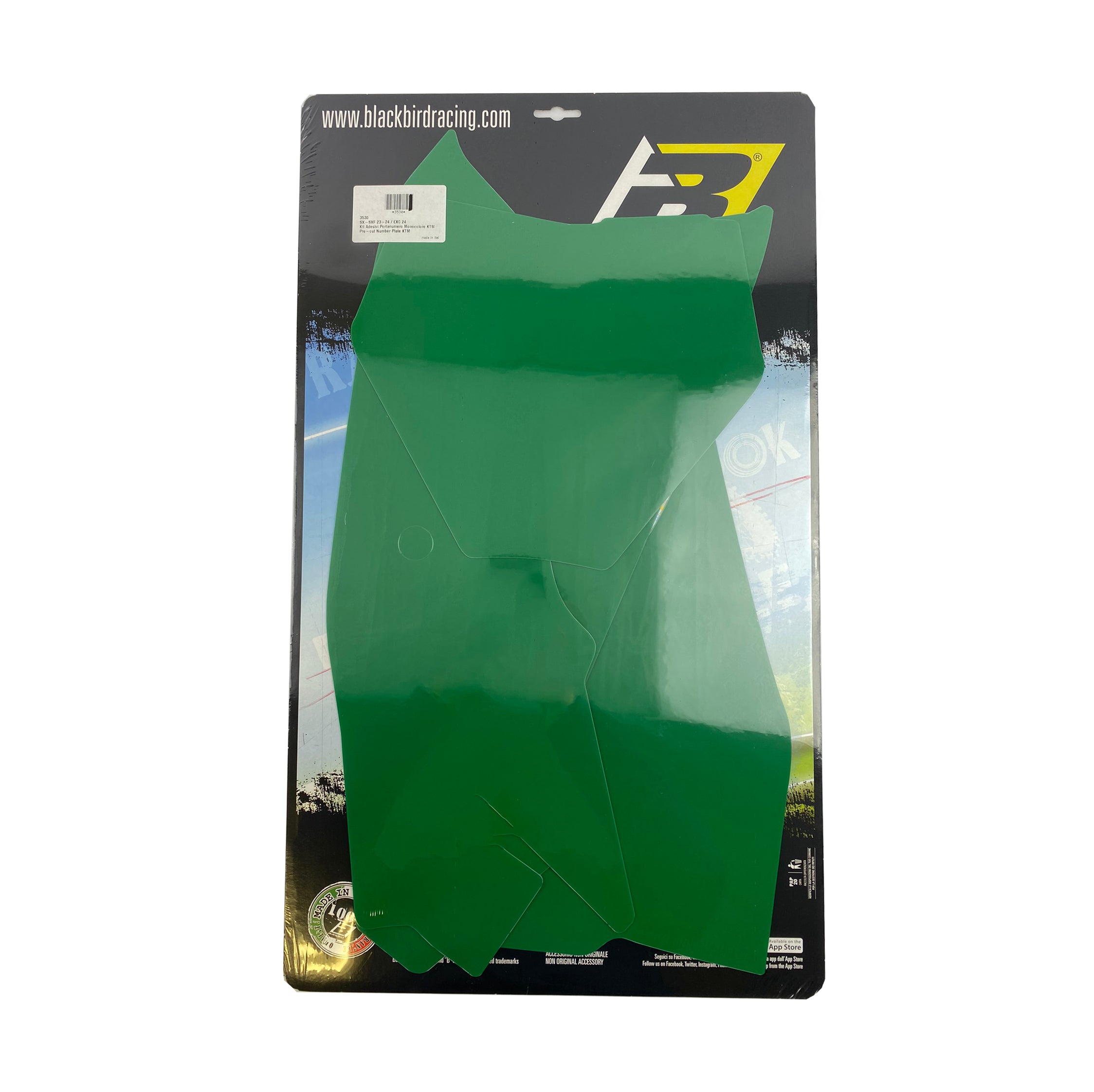 SX/SX-F 2023-24 KTM PRE CUT, BLACKBIRD 3530/30 GREEN, NUMBER BOARD BACKGROUNDS