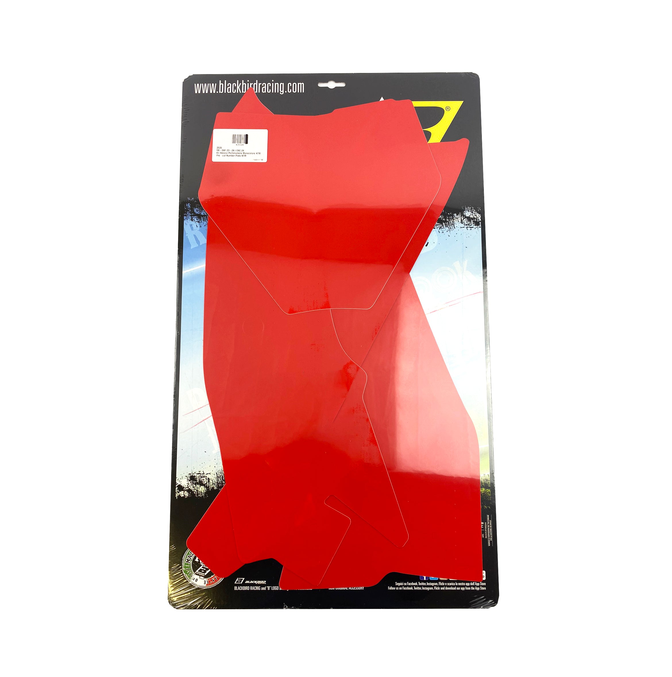 SX/SX-F 2023-24 KTM PRE CUT, BLACKBIRD 3530/60 RED, NUMBER BOARD BACKGROUNDS