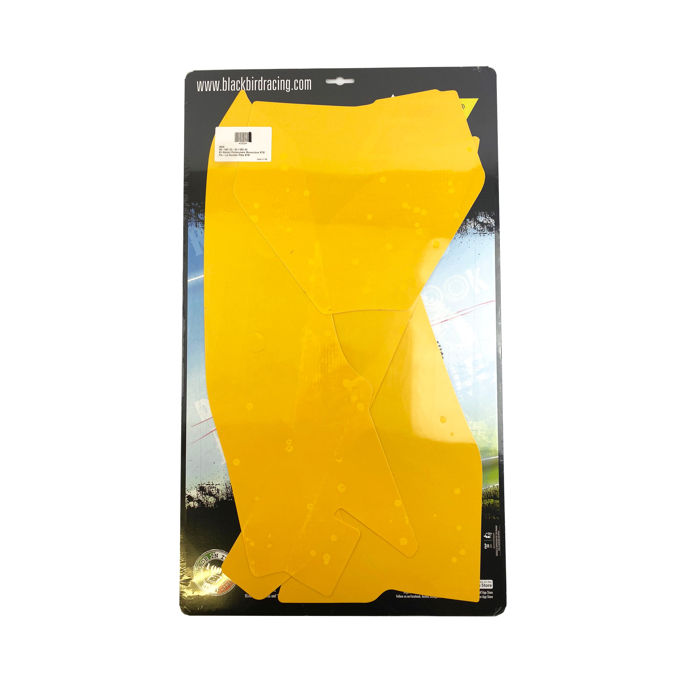 SX/SX-F 2023-24 KTM PRE CUT, BLACKBIRD 3530/40 YELLOW, NUMBER BOARD BACKGROUNDS