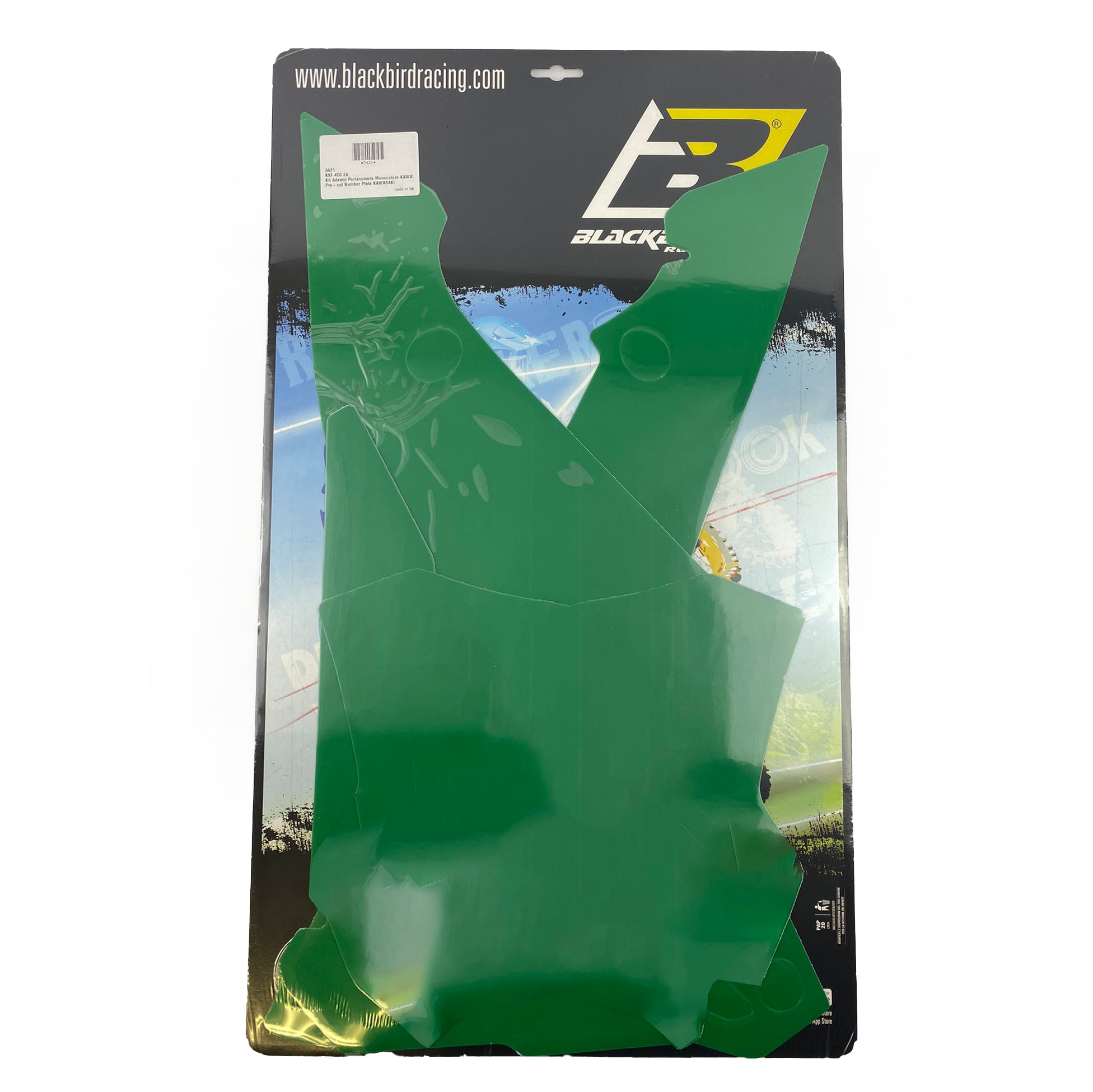 KXF 450 2024 KAWASAKI PRE CUT, BLACKBIRD 3421/30 GREEN NUMBER BOARD BACKGROUNDS