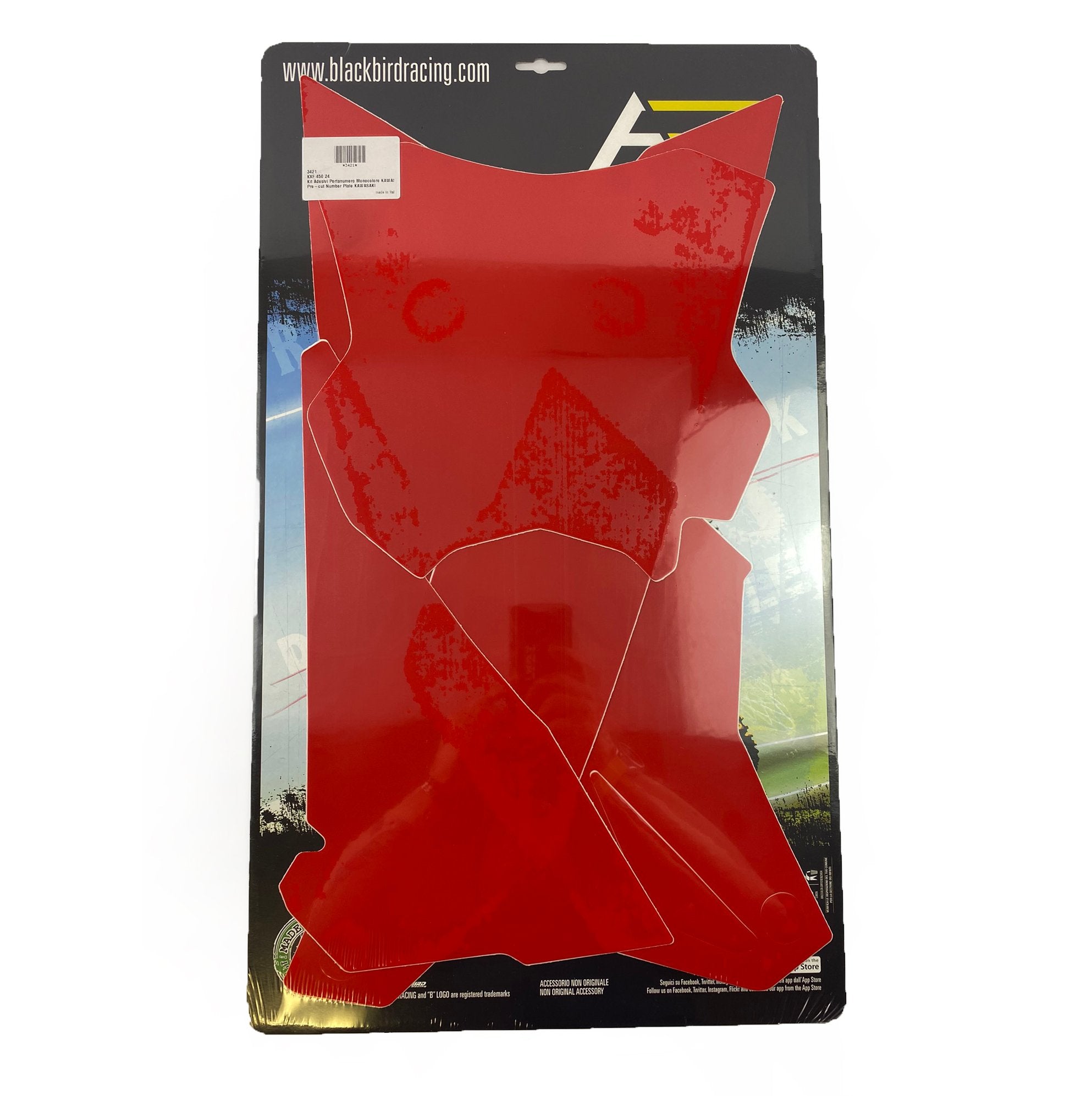 KXF 450 2024 KAWASAKI PRE CUT, BLACKBIRD 3421/60 RED NUMBER BOARD BACKGROUNDS