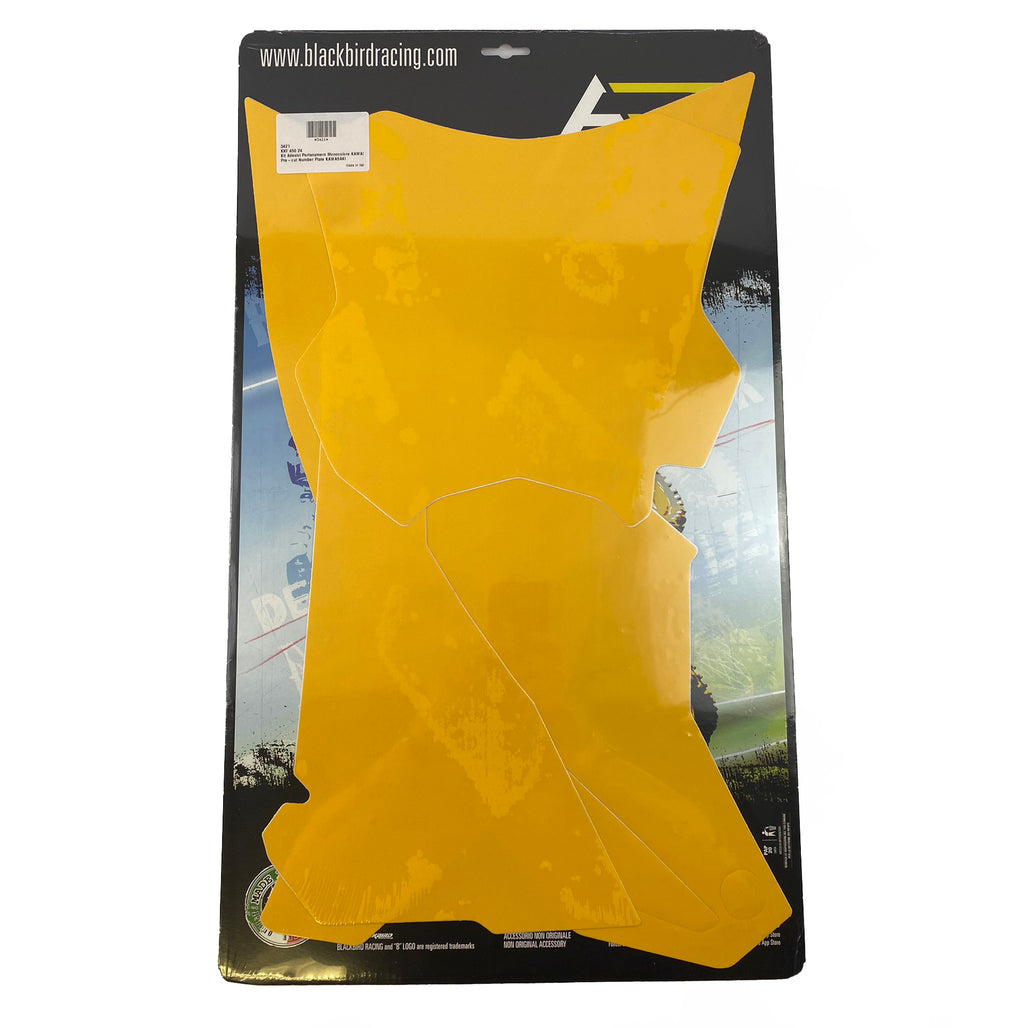 KXF 450 2024 KAWASAKI PRE CUT, BLACKBIRD 3421/40 YELLOW NUMBER BOARD BACKGROUNDS