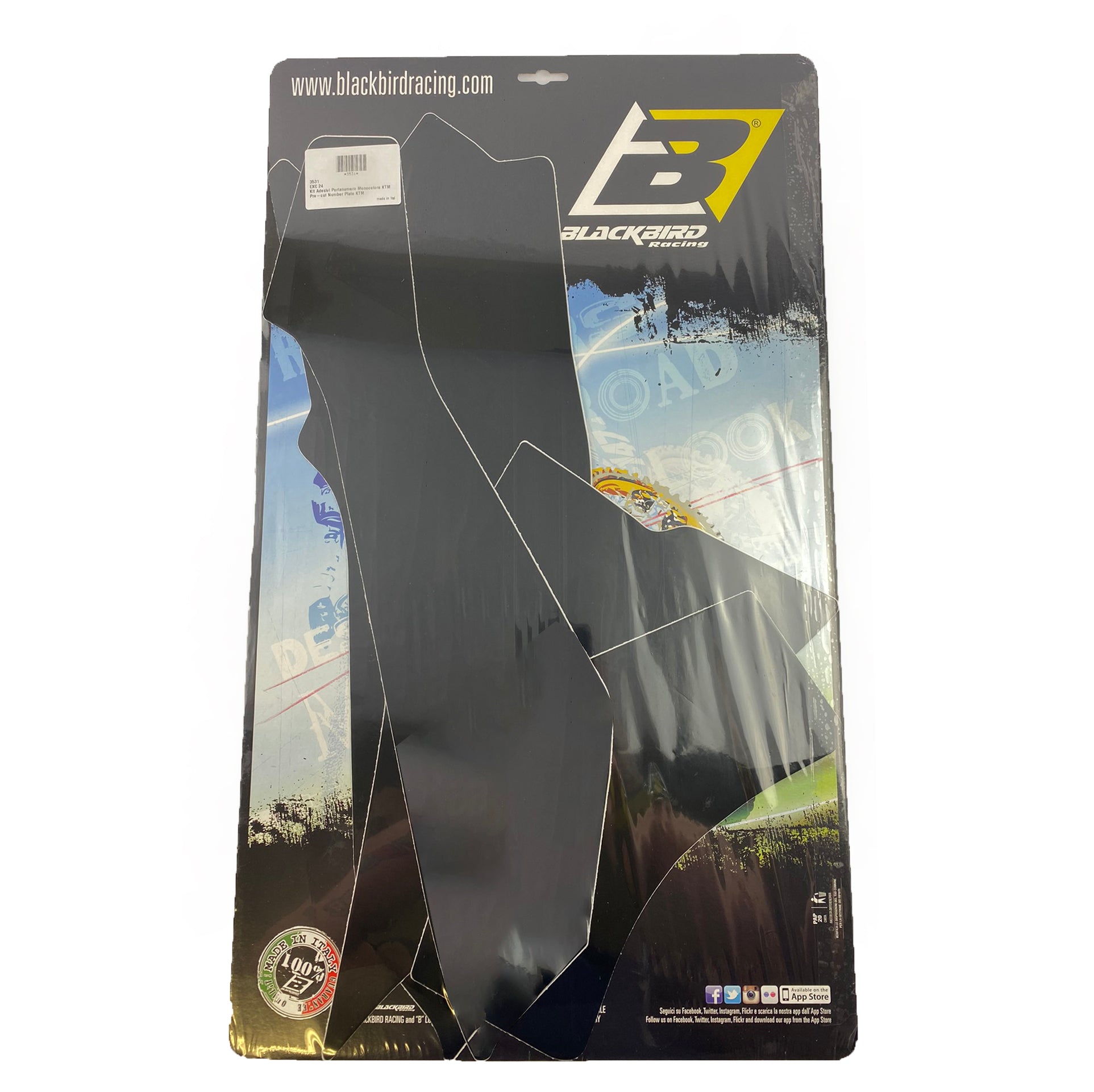 KTM EXC 2024 PRE CUT, BLACKBIRD 3531/20 BLACK NUMBER BOARD BACKGROUNDS
