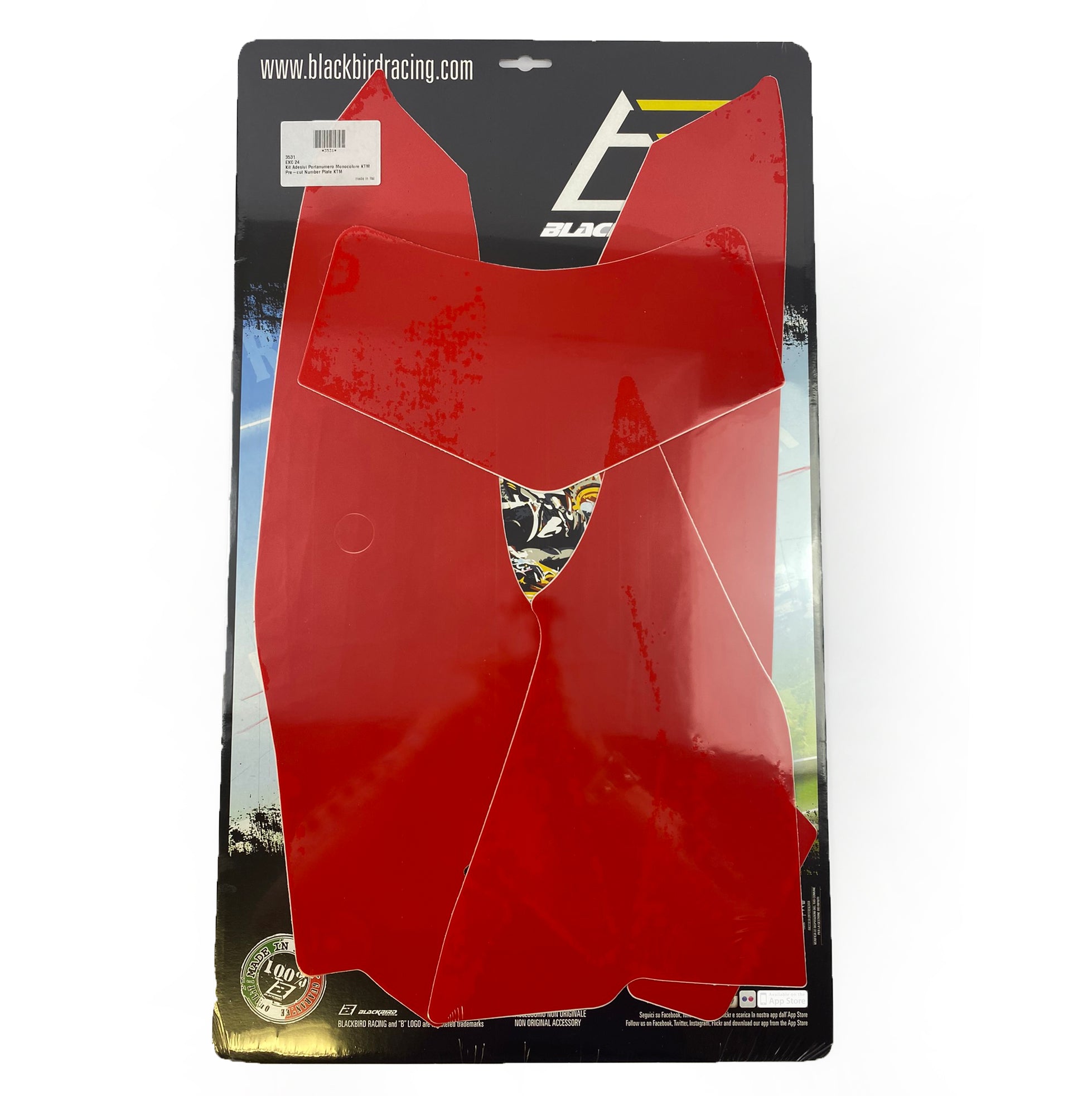 KTM EXC 2024 PRE CUT, BLACKBIRD 3531/60 RED NUMBER BOARD BACKGROUNDS