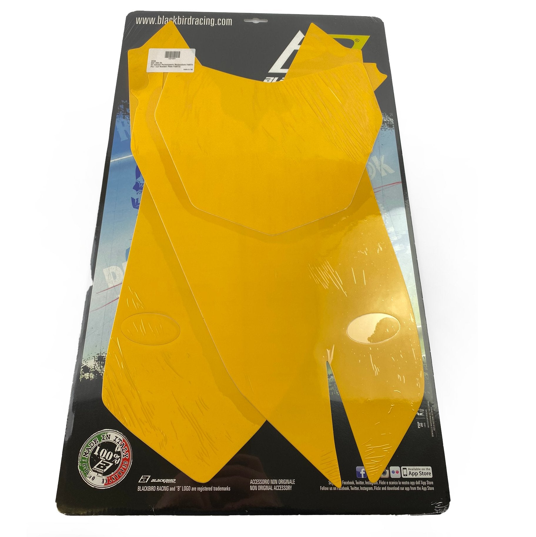 FANTIC XXF 450 2024 PRE CUT BACKGROUNDS, BLACKBIRD 3F05/40 YELLOW NUMBER BOARDS