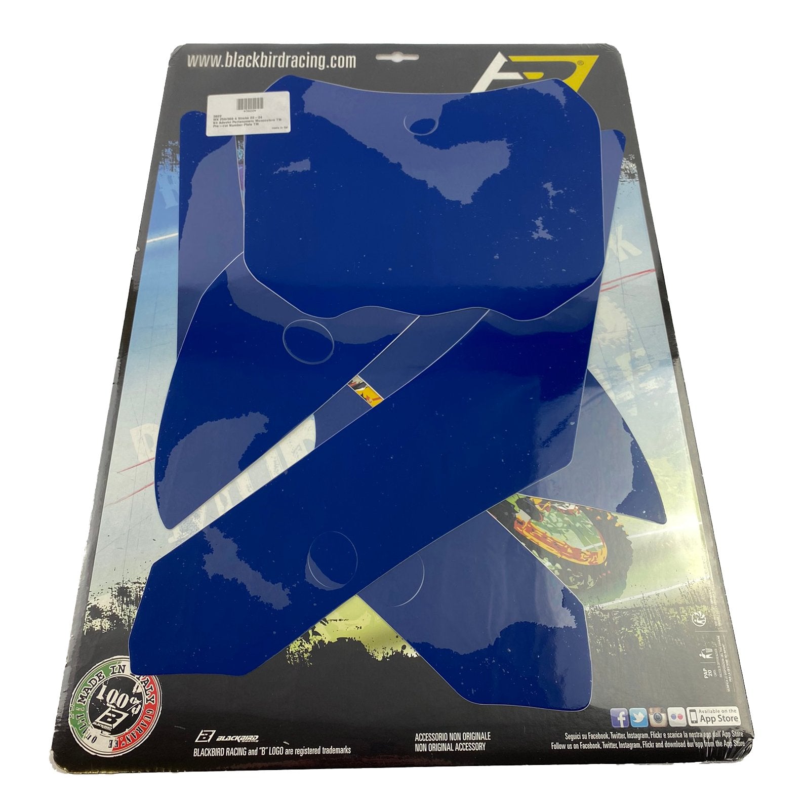 TM MX 4-STROKE 250-300 2022-25 PRE CUT BACKGROUNDS, BLACKBIRD 3822/70 BLUE NUMBER BOARDS